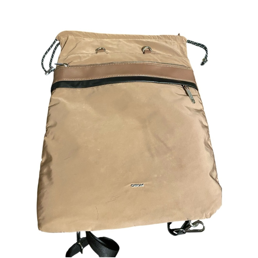 Geox Tan and Black Backpack Minimalist Design